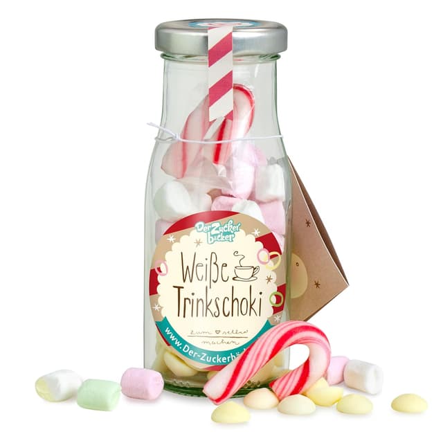 Detalle de DIY weiße Trinkschoki 45 g Flasche 🍫