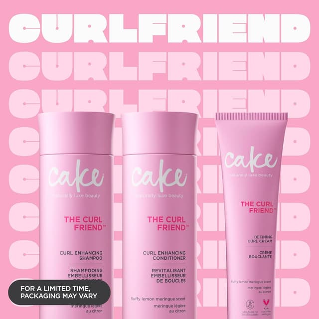 Detalle de Cake Beauty Curl Friend Curl Defining Shampoo, Conditioner & Cream Set (Avocado & Argan Oil) — Curl-Enhancing Trio