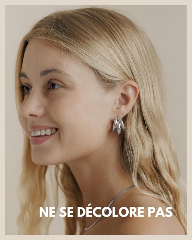 Detalle de Créoles Triple 20 mm Or 18K