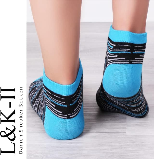 Detalle 2 de L&K-II 12 paia di stivaletti calzini da sneaker da donna in cotone 92238