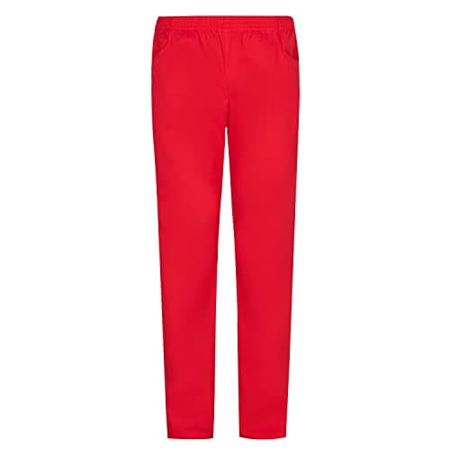 Detalle de MISEMIYA pantalón sanitario unisex con cintura elástica y bolsillos laterales (Ref. 8312, rojo)