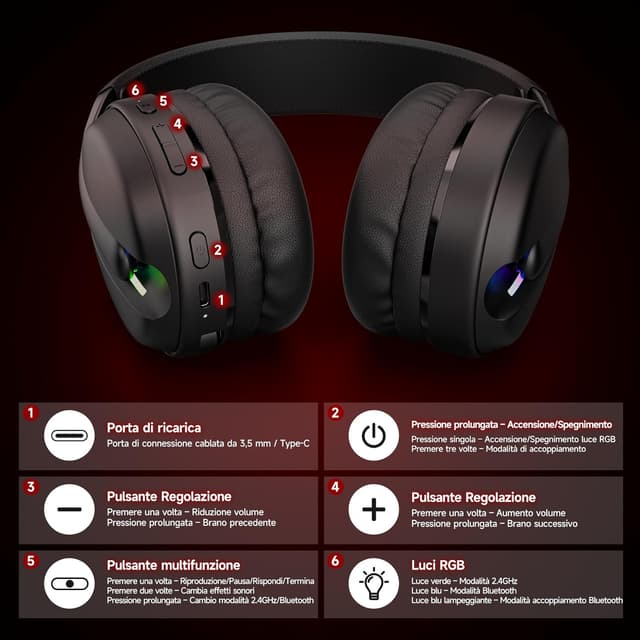 Thumbnail 6 de MANKIW Cuffie Gaming Wireless 40H per PS5