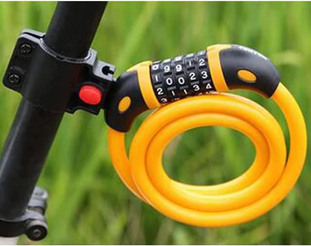 Detalle de GOFRIEND Bicycle Lock – High Security 5 Digit Combination Coiling Cable Lock (1.2m x 12mm) with Mount