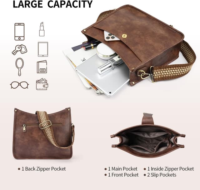 Detalle 2 de VIMUTI Umhängetasche schwarz, veganes Leder