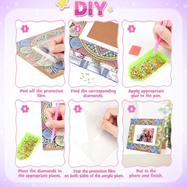 Thumbnail 4 de Arts and Crafts Kit Diamond Art Frame for Ages 6–12 🎨