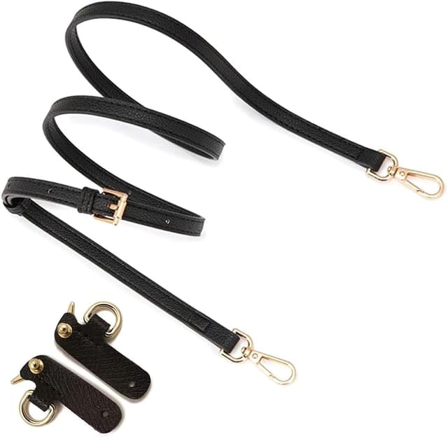 Thumbnail 6 de Keriocusi Lederriemen für Klein Tasche in Braun – verstellbarer Damen-Taschengurt mit goldfarbenem Karabiner, 90–120 cm (1,2 cm breit)