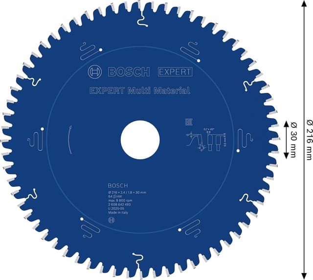 Thumbnail 2 de Bosch Professional Lama per sega circolare Expert for Multi Material da 216 mm (64 denti) per tagli su metalli non ferrosi e legno