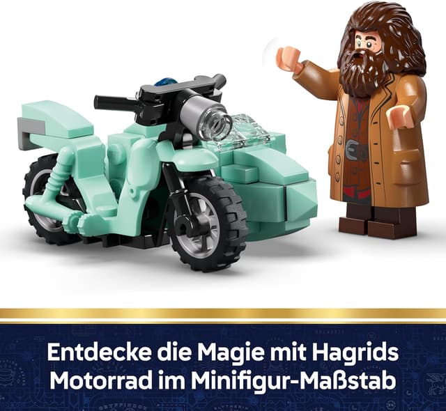 Detalle de LEGO Harry Potter 76459 „Hagrids und Harrys Flucht aus dem Ligusterweg“ – Motorrad-Spielzeug mit 4 Minifiguren