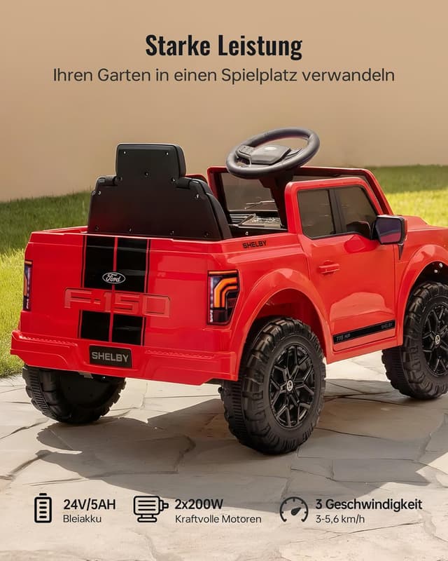 Detalle 2 de Outfunny Ford Shelby F-150 Kinder-Elektroauto 12V