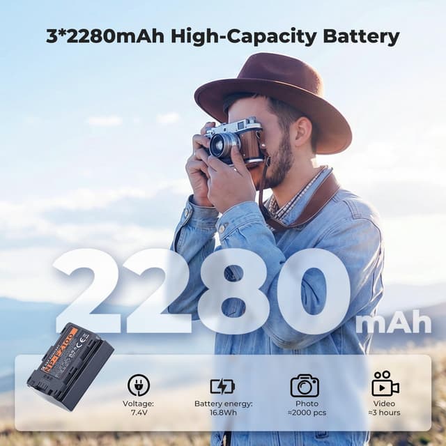 Detalle 2 de K&F CONCEPT NP-FZ100 2280mAh Akkupack