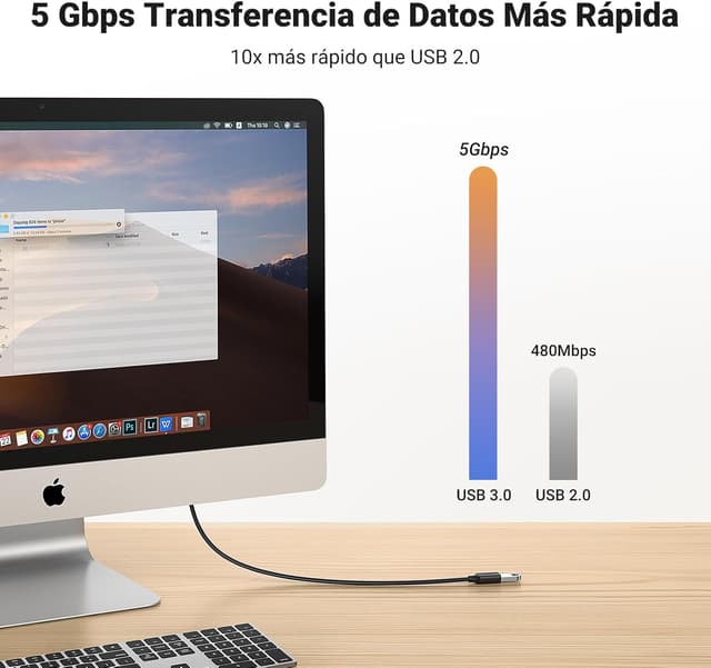 Detalle de UGREEN Cable Alargador USB 3.0 - 2 Metros 🖥