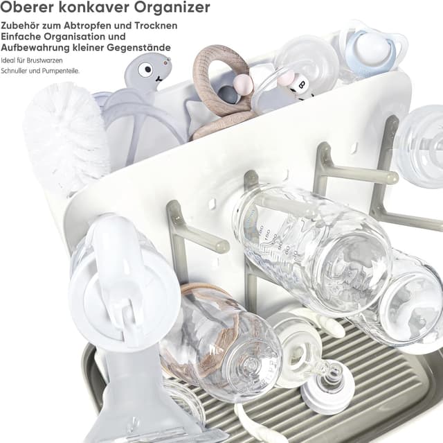 Detalle 2 de Termichy Baby Bottle Drying Rack (Large Vertical) – BPA-free, space-saving vertical dryer for bottles and pump parts (Khaki)