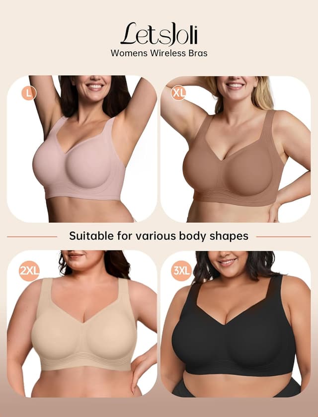 Detalle 2 de LetsJoli Supportive Wireless Bra 4XL