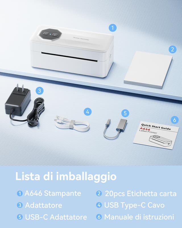 Thumbnail 6 de TATTMUSE Stampante Etichette Termiche 4x6 Bluetooth