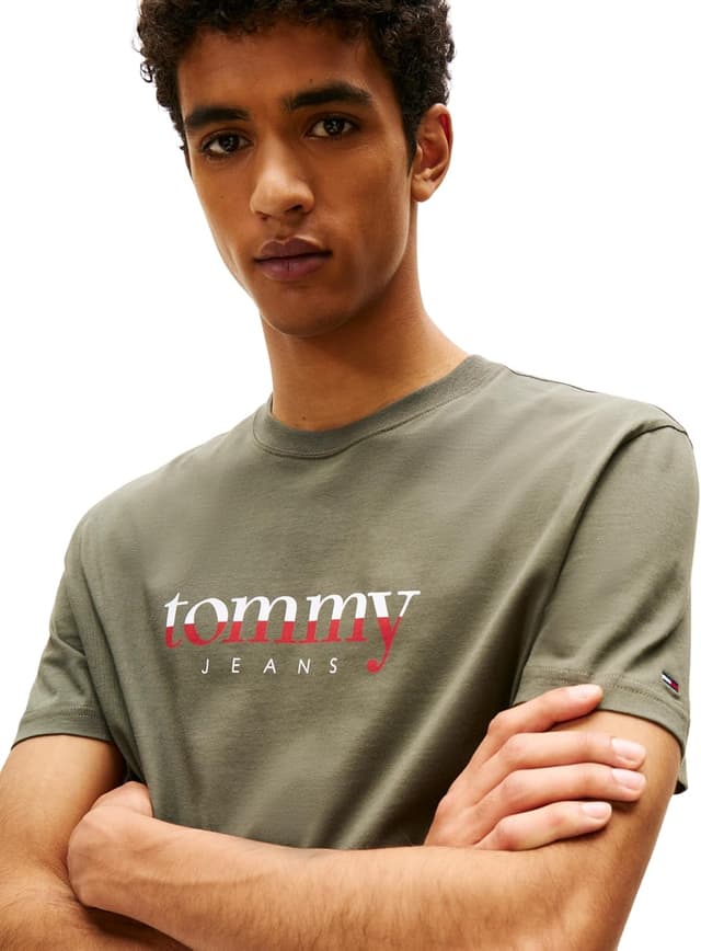 Detalle de Tommy Jeans Uomo T-Shirt Maniche Corte Tee Regular Fit in cotone rigenerato
