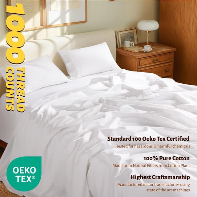 Detalle 2 de Shilucheng 1000 Thread Count King Sheets