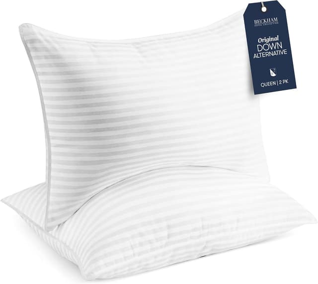 Detalle de Beckham Hotel Gel Pillow Collection, Luxury Plush, 2 Pack