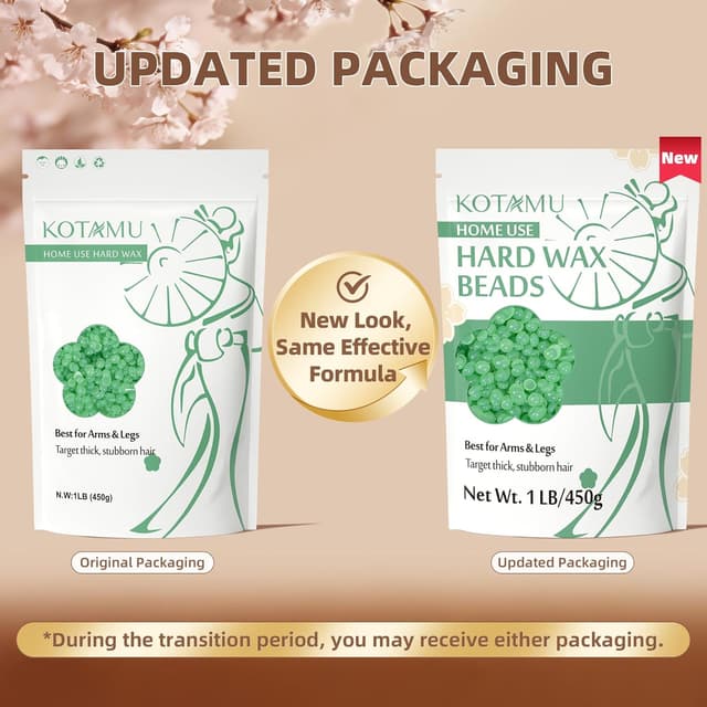 Detalle de KOTAMU Cera dura 1lb per depilazione senza strisce, adatta anche a pelli sensibili