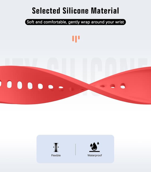 Detalle de MoKo No Gap Silicone Straps for Samsung Galaxy Watch 7/6/5/4 & FE (20mm) – Sport replacement band