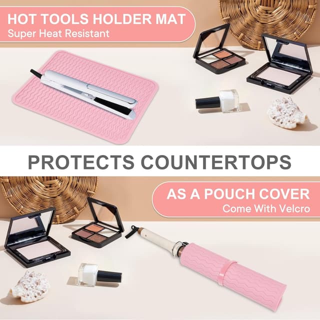 Detalle de Suafrnut Oversize Silicone Heat Resistant Mat (14.2 x 11 in) for Curling & Flat Irons