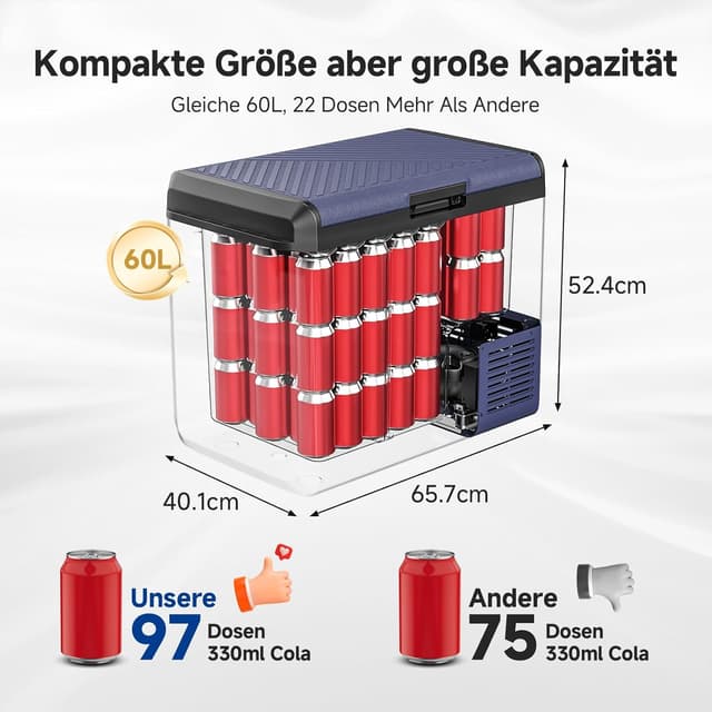 Detalle de AAOBOSI 60L glacière électrique compression −20°C à 20°C