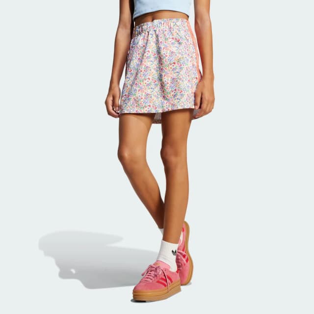 Detalle de Falda adidas Originals x Liberty London (Adolescentes) en blanco
