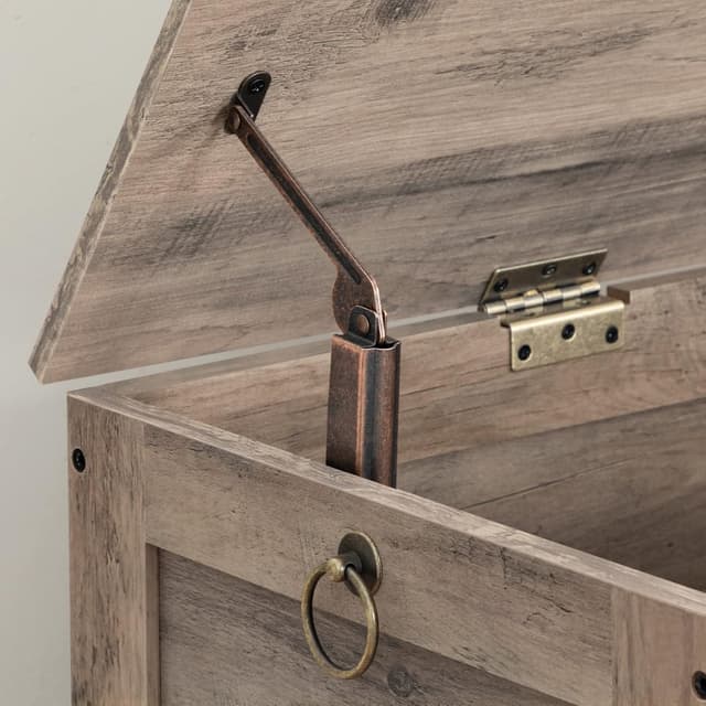 Detalle de HOOBRO Cassapanca EBG100CW01 da 100 cm: panca portaoggetti con coperchio sollevabile e poggiapiedi