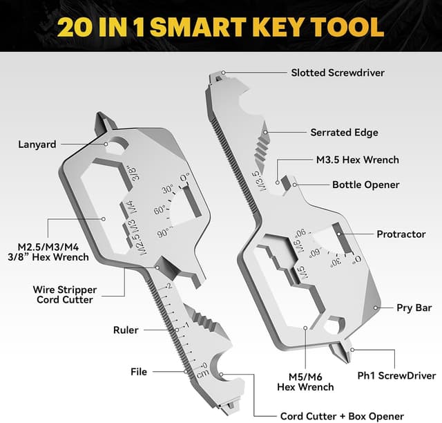 Thumbnail 2 de Key Shaped Pocket Multitool 20-in-1 keychain