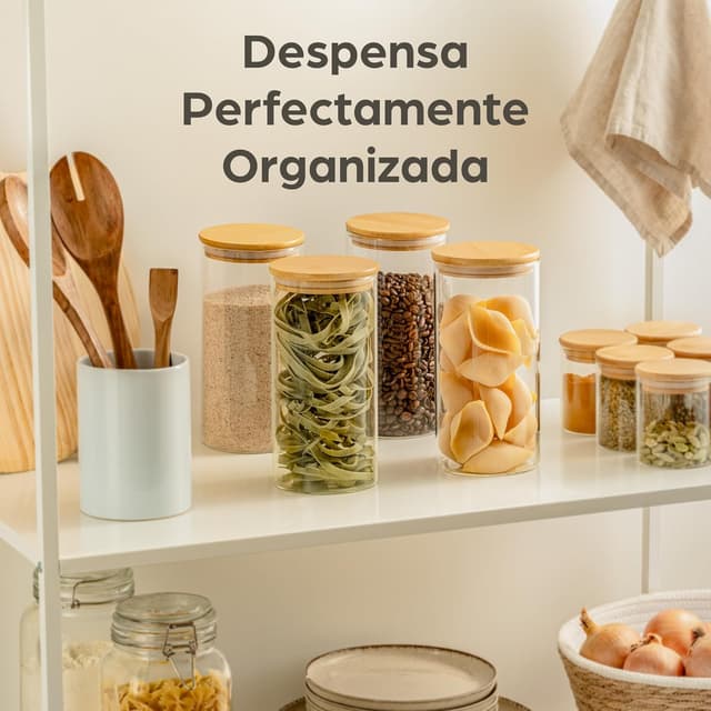 Thumbnail 3 de Praknu Botes de Cristal 1,2 L con Tapa de Bambú