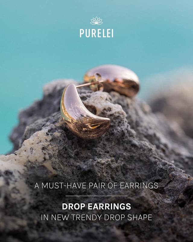 Thumbnail 1 de PURELEI Orecchini Drop acciaio dorato 18K