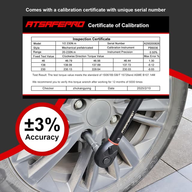 Thumbnail 6 de ATsafepro 1/2" Drive Torque Wrench 20–230 Nm
