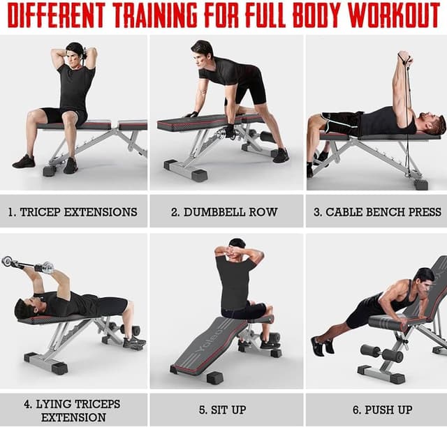 Thumbnail 6 de YOLEO Weight Bench 300kg adjustable incline strength bench 🏋