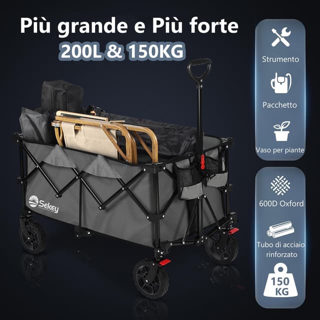 Thumbnail 1 de Sekey XXL Plus Carrello Pieghevole 200L 150kg
