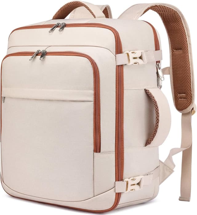 Detalle de ENZOSUM Cabin Bag 45x36x20 (30L) Beige underseat hand luggage backpack for 15.6-inch laptops