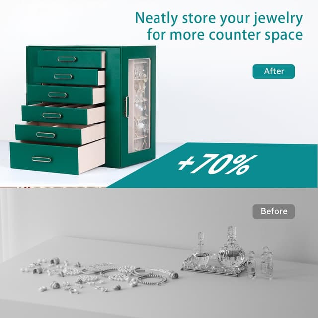 Thumbnail 4 de ASINGYER 6-Layer Jewelry Organizer with Glass Doors 💍