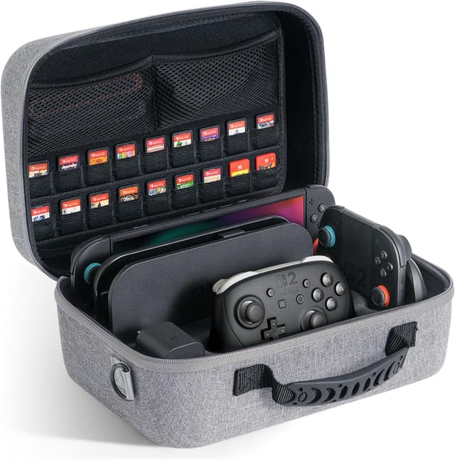Detalle de STARTRC GAMES All‑in‑One Carry Case for Switch 2, 18-slot