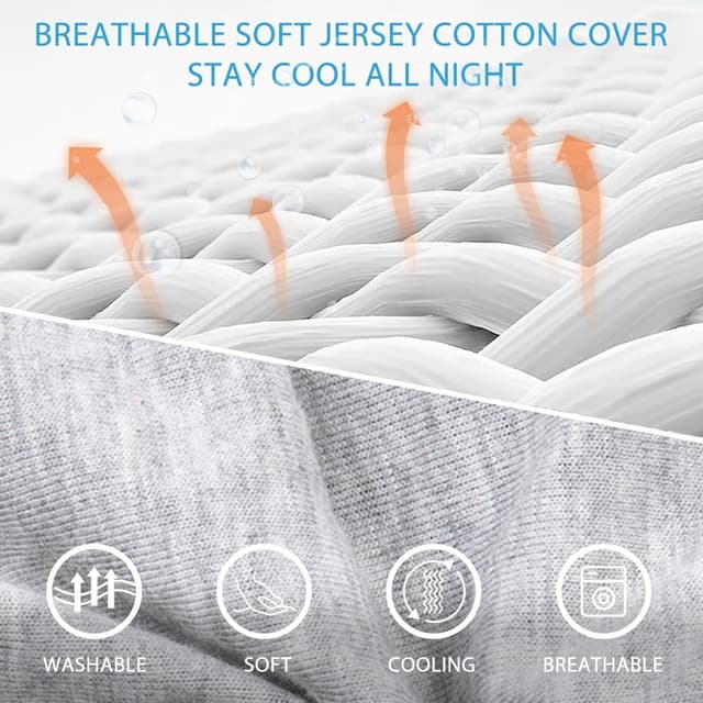 Detalle de Chilling Home Schwangerschaftskissen „J-Form“ mit kühlendem Jersey-Bezug (Cooling Grau), großes Lagerungs- und Stillkissen