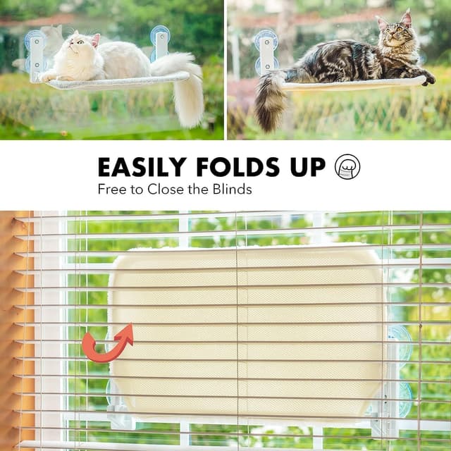 Detalle de Cat Window Hammock Bed foldable window perch (54x30cm) with suction cups up to 18kg