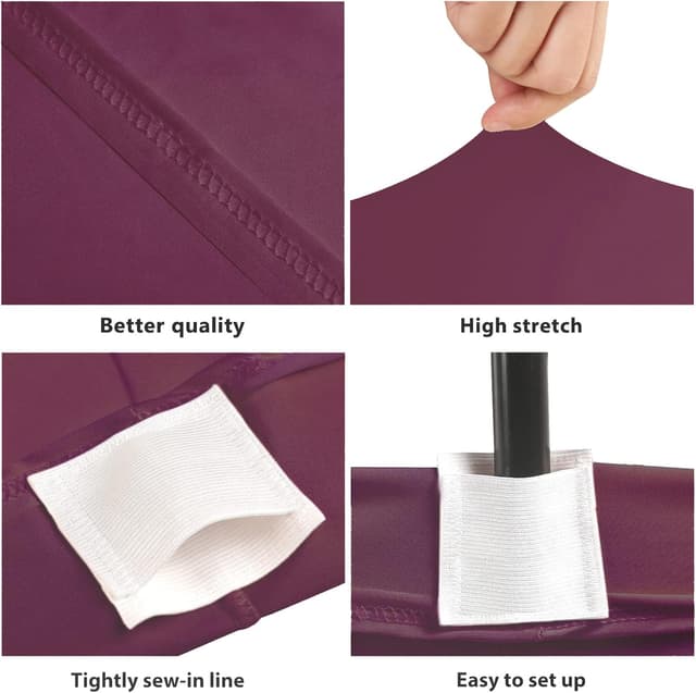 Detalle de BDDC 4ft Fitted Burgundy Spandex Table Cover (Stretch, Wrinkle-Resistant, Washable)