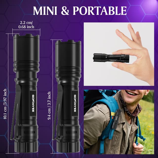 Thumbnail 6 de Gofimyee UV Taschenlampe 395nm, 2er Set