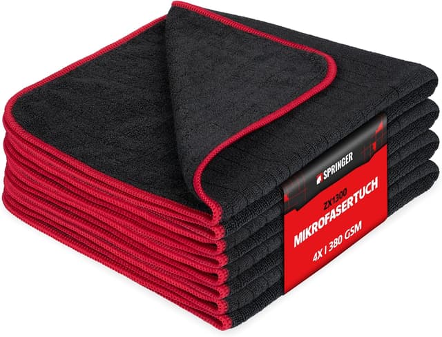Detalle de Chiffons microfibres Springer ZX1300 (lot de 4) 40 x 40 cm – anti-rayures, ultra absorbants, sans peluches