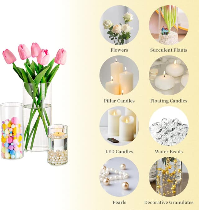 Thumbnail 5 de Hewory Lot de 12 photophores verre cylindrique đŻ