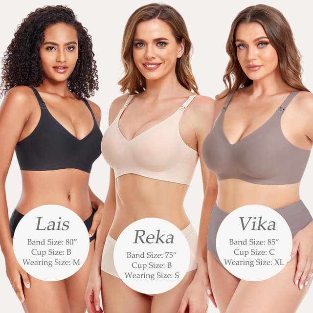 Detalle de Vinfact Seidig Glatter Still-BH Damen ohne Bügel – nahtloser Schwangerschafts- und Still-BH mit BH-Verlängerungen