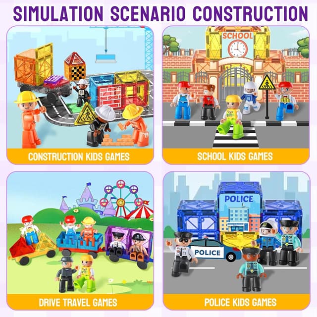 Detalle de Magnetic Figures 15-piece community set for kids 🧲