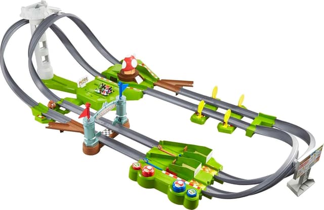 Imagen de Hot Wheels Mario Kart Circuit Track Set with 2 Karts en OfertitasTOP