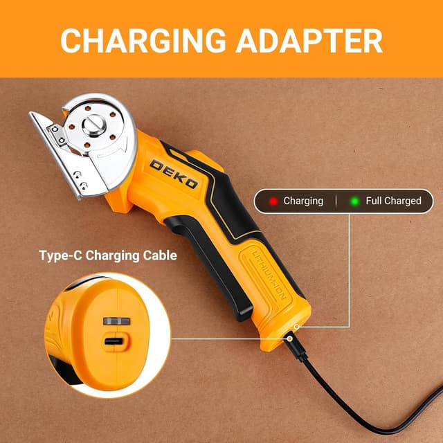 Detalle de DEKOPRO Rechargeable Box Cutter with Type-C