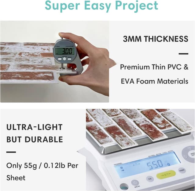 Thumbnail 4 de Paneles de Pared 3D Ladrillo efecto piedra autoadhesivo