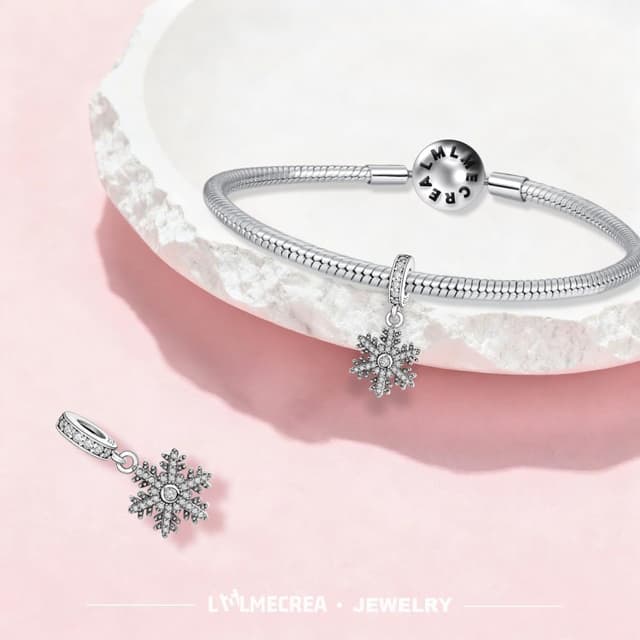 Detalle de LMLMECREA Schneeflocke Charm 925 Silber