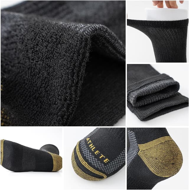 Detalle de JOYNÉE Mens Athletic Crew Socks (5/10 Pairs) Lightweight Cushioned Breathable Work & Running Socks