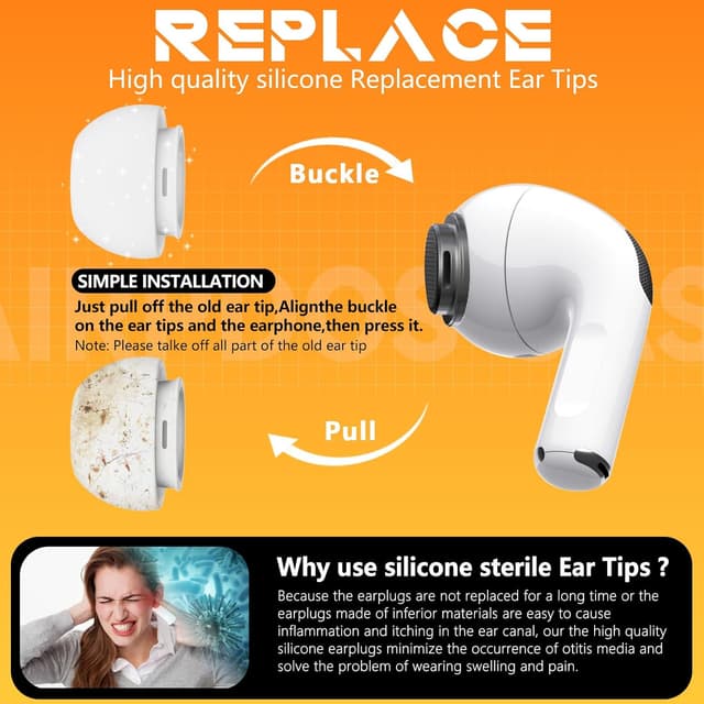 Thumbnail 5 de Replacement Ear Tips for AirPods Pro 4 Pairs